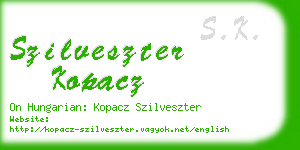 szilveszter kopacz business card
